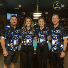 Load image into Gallery viewer, Four people wearing matching shirts with a raccoon design in a bar setting.