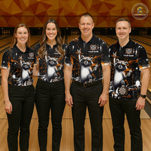 Load image into Gallery viewer, Custom Orange Funny Raccoon Dart Team Shirt for Men Dart Jersey Polo &amp; /4-Zip Dartboard Shirt Outfit DHT29