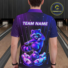 Load image into Gallery viewer, Neon Raccoon Bowling Shirt for Men Custom Bowling Team Jersey Polo &amp; 1/4-Zip Bowling Outfit QZT848
