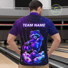 Load image into Gallery viewer, Neon Raccoon Bowling Shirt for Men Custom Bowling Team Jersey Polo &amp; 1/4-Zip Bowling Outfit QZT848