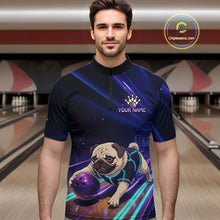Load image into Gallery viewer, Funny Pug Dog Bowling Team Shirt for Men Custom Bowling Jersey Polo &amp; 1/4-Zip Bowling Unisex QZT908