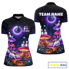 Load image into Gallery viewer, Mystic Bowling Night Garden Custom Bowling Team Shirt for Women Bowling Jersey Polo &amp; Quarter-Zip QZT990