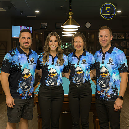 Custom Funny Duck Billiard Shirt for Women 8 Ball Billiard Team Jersey Pool Shirt Unisex BHT21