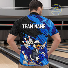 Load image into Gallery viewer, Blue Funny Duck Bowling Shirt for Men Custom Bowling Team Jersey Bowling League Polo &amp; Quarter-Zip QZT944