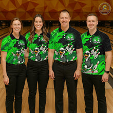 Load image into Gallery viewer, Green Funny Duck Bowling Shirt for Women Custom Bowling Team Jersey Bowling League Polo &amp; Quarter-Zip QZT944