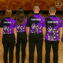 Load image into Gallery viewer, Purple Funny Duck Bowling Shirt for Women Custom Bowling Team Jersey Bowling League Polo &amp; Quarter-Zip QZT944