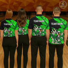 Load image into Gallery viewer, Green Funny Duck Bowling Shirt for Women Custom Bowling Team Jersey Bowling League Polo &amp; Quarter-Zip QZT944