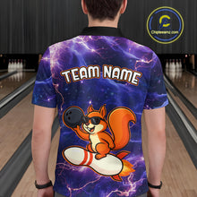 Load image into Gallery viewer, Custom Thunder Lightning Funny Squirrel Bowling Shirt Bowling Jersey for Men QZT777