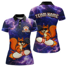 Load image into Gallery viewer, Custom Thunder Lightning Funny Squirrel Bowling Shirt Bowling Jersey for Women QZT777