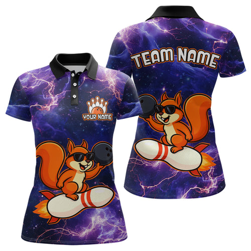 Custom Thunder Lightning Funny Squirrel Bowling Shirt Bowling Jersey for Women QZT777