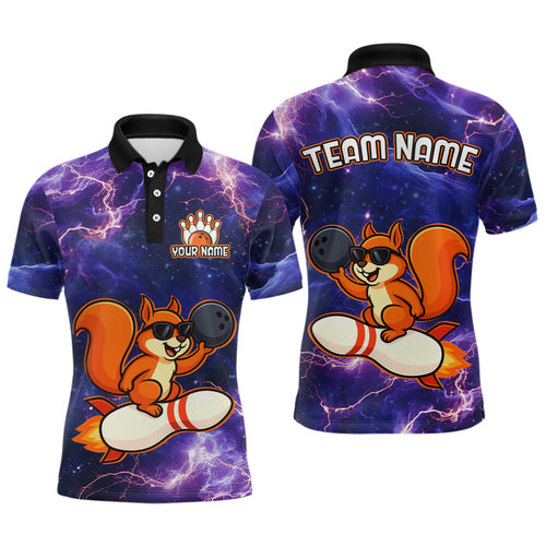 Custom Thunder Lightning Funny Squirrel Bowling Shirt Bowling Jersey for Men QZT777