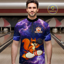 Load image into Gallery viewer, Custom Thunder Lightning Funny Squirrel Bowling Shirt Bowling Jersey for Men QZT777