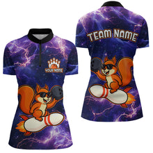 Load image into Gallery viewer, Custom Thunder Lightning Funny Squirrel Bowling Shirt Bowling Jersey for Women QZT777