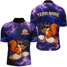 Load image into Gallery viewer, Custom Thunder Lightning Funny Squirrel Bowling Shirt Bowling Jersey for Men QZT777
