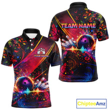 Load image into Gallery viewer, Custom Retro Music Bowling Shirt for Men Bowling Jersey Polo &amp; 1/4-Zip Bowling Tournament QZT954