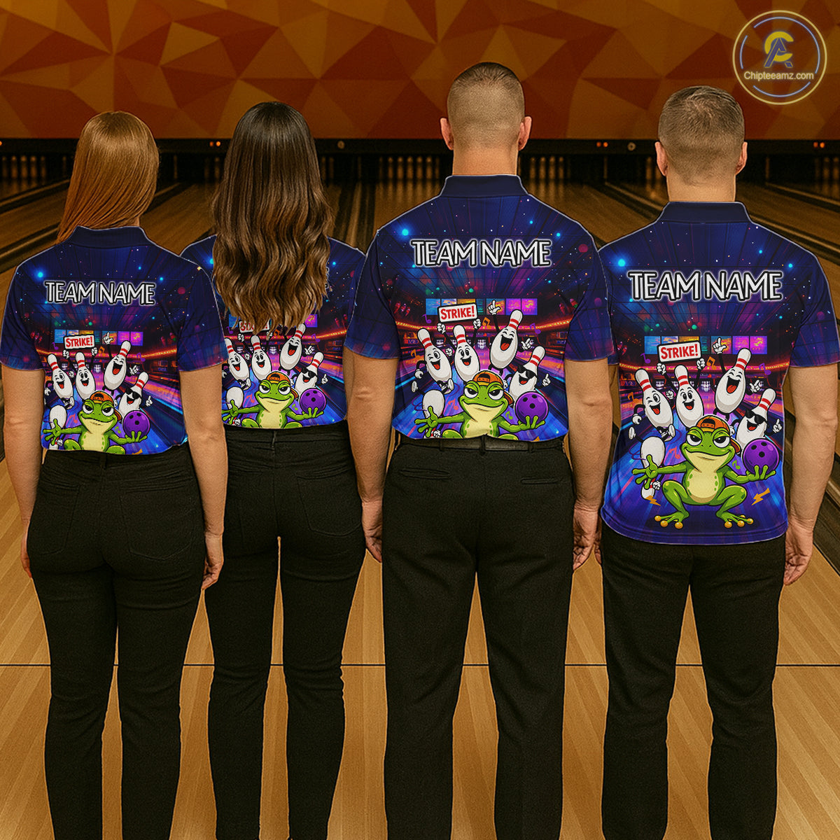 Custom Funny Frog Bowling Shirt for Men Polo & Quarter-Zip Bowling Team Jersey League QZT1006