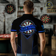 Load image into Gallery viewer, Personalized Blue Dart Team Shirt for Men Custom Dart Jersey Polo &amp; 1/4-Zip Dartboard Outfit DHT16