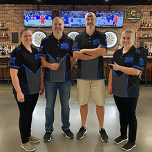 Load image into Gallery viewer, Personalized Blue Dart Team Shirt for Women Custom Dart Jersey Polo &amp; 1/4-Zip Dartboard Outfit DHT16