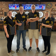 Load image into Gallery viewer, Personalized Yellow Dart Team Shirt for Women Custom Dart Jersey Polo &amp; 1/4-Zip Dartboard Outfit DHT16