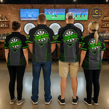 Load image into Gallery viewer, Personalized Green Dart Team Shirt for Women Custom Dart Jersey Polo &amp; 1/4-Zip Dartboard Outfit DHT16