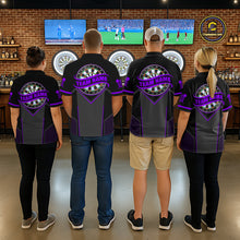 Load image into Gallery viewer, Personalized Purple Dart Team Shirt for Women Custom Dart Jersey Polo &amp; 1/4-Zip Dartboard Outfit DHT16