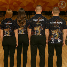Load image into Gallery viewer, Custom Leopard Bowling Shirt for Men Bowling Team Jersey Polo &amp; Quarter-Zip Bowling Performance QZT983