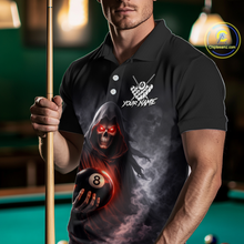 Load image into Gallery viewer, Custom Grim Reaper Billiard Shirts for Men 8 Ball Pool Shirt Polo &amp; Quarter-Zip Billiard Jersey Unisex BHT7