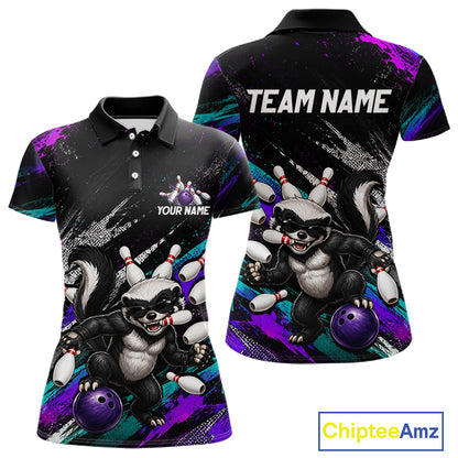 Custom Funny Honey Badger Bowling Shirt for Women Bowling Team Jersey Bowling Outfit QZT1201