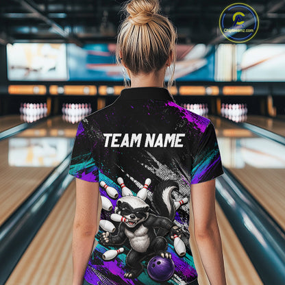Custom Funny Honey Badger Bowling Shirt for Women Bowling Team Jersey Bowling Outfit QZT1201
