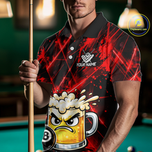 Load image into Gallery viewer, Custom Red Funny Beer Billiard Shirt for Men Billiard Jersey 8 Ball Pool Shirt Outfit BHT23