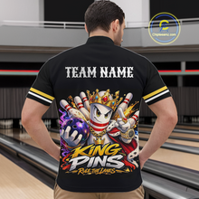 Load image into Gallery viewer, Custom King Pins Bowling Shirt for Men Bowling Team Jersey Polo &amp; Quarter-Zip Shirt Bowling Tournament QZT950