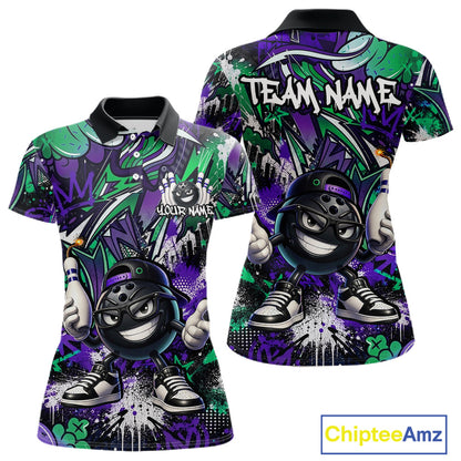 Colorful polo shirt with cartoon character and 'Team Name' text, featuring the brand 'Chiptee Amz'.