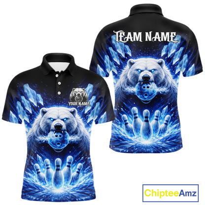 Custom Polar Beer Bowling Shirt for Men Ice Bowling Jersey Polo & 1/4-Zip Bowling Uniform for Team QZT972