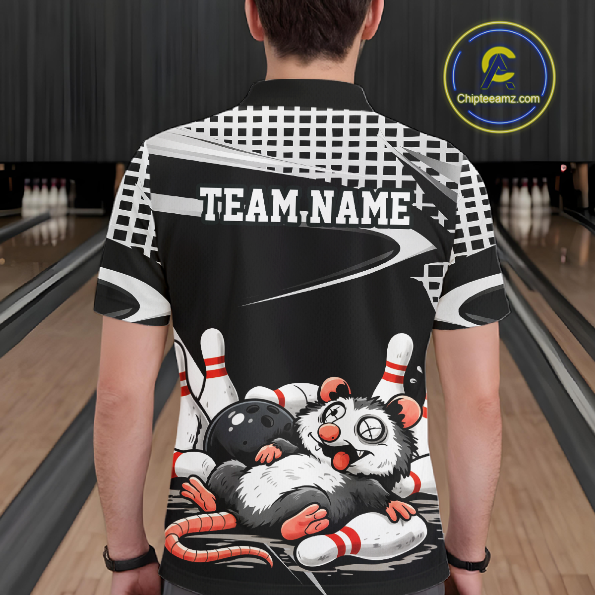Personalized Funny Opossum Bowling Shirt Bowling Jersey for Men Bowling Polo & Quarter-Zip QZT847