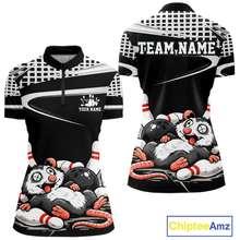 Load image into Gallery viewer, Personalized Funny Opossum Bowling Shirt Bowling Jersey for Women Bowling Polo &amp; Quarter-Zip QZT847