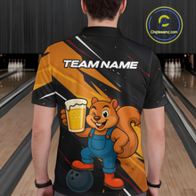 Load image into Gallery viewer, Funny Squirrel and Beer Bowling Team Shirt for Men Custom Bowling League Jersey Bowling Outfit QZT813