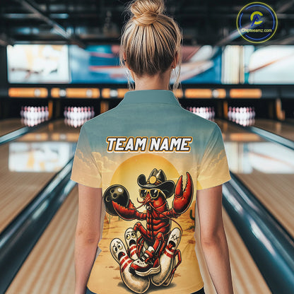 Custom Funny Crawfish Bowling Team Shirt for Women Bowling Jersey League Outfit QZT855
