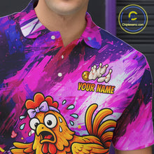 Load image into Gallery viewer, Custom Funny Chicken Bowling Team Shirt for Men Easter Bowling League Jersey Polo &amp; 1/4-Zip QZT939
