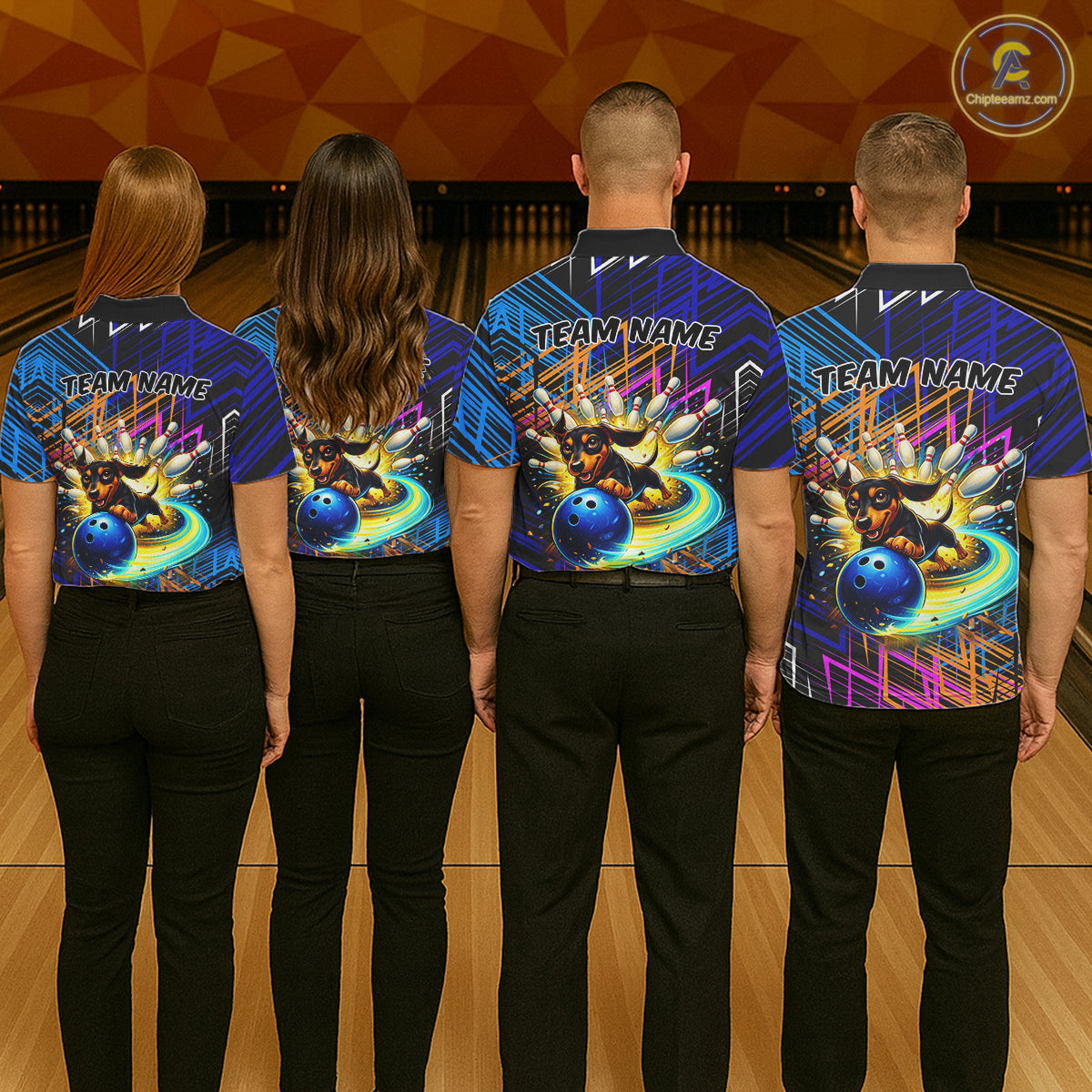 Funny Dachshund Bowling Shirt Custom Bowling Team Jersey for Women Polo & 1/4-Zip Bowling Outfit QZT941