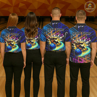 Funny Dachshund Bowling Shirt Custom Bowling Team Jersey for Women Polo & 1/4-Zip Bowling Outfit QZT941