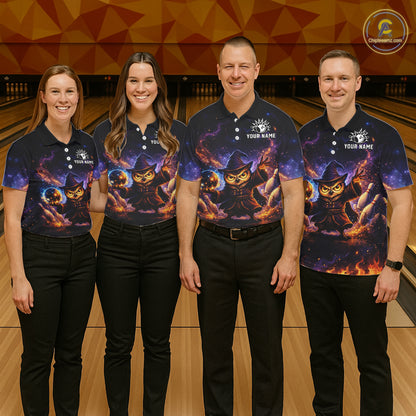 Custom Witch Owl Bowling Team Shirt Funny Bowling League Jersey Outfit for Men QZT864