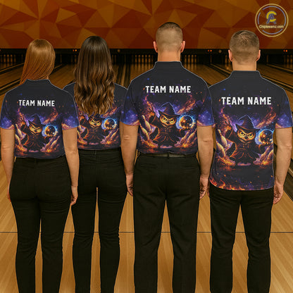 Custom Witch Owl Bowling Team Shirt Funny Bowling League Jersey Outfit for Men QZT864