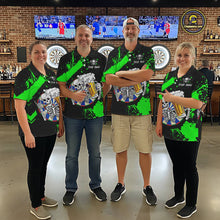 Load image into Gallery viewer, Custom Green Skeleton Dart Jersey for Team Polo &amp; 1/4 Zip Beer Dartboard Shirts Dart Jerseys Gift for Women DHT3