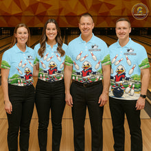 Load image into Gallery viewer, Personalized Funny Duck Bowling Team Shirt for Men Bowling Jersey Performance Polo &amp; 1/4-Zip QZT45
