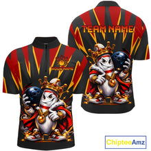 Load image into Gallery viewer, Bowling shirt with cartoon character design and customizable text on a white background