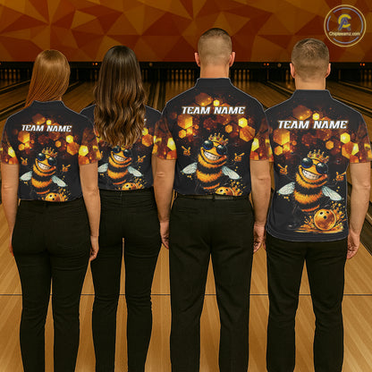 Funny Bee Bowling Shirt for Women Custom Bowling Team Jersey Bowling Outfit Gift for Bowlers QZT952