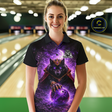 Load image into Gallery viewer, Personalized Night Realm King Wolf Bowling Shirt Crown Bowling Jersey for Women QZT961
