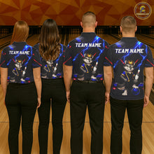 Load image into Gallery viewer, Custom Funny King Wolf Bowling Shirt for Women Crown Bowling Jersey Thunder Bowling Shirt Polo &amp; Quarter-Zip QZT962