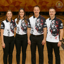 Load image into Gallery viewer, Custom Red &amp; White Tiger Bowling Team Jersey for Women Bowling Shirt Polo &amp; 1/4 Zip Bowling Outfit QZT841