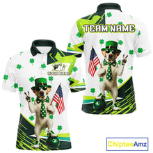 Load image into Gallery viewer, Custom Green Funny Golden Retriever Dog Bowling Shirt Samrock Pattern Bowling St. Patrick Day for Men QZT936